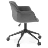 Chaise de bureau sur roulettes en velours pieds métal noirs CEYLAN (gris)