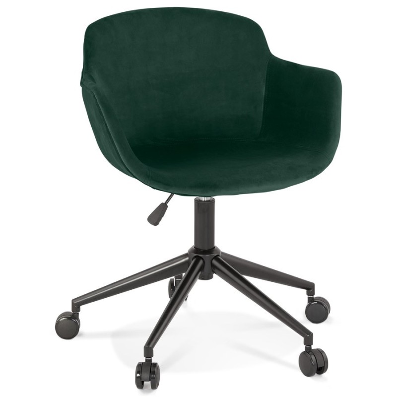 Silla de oficina sobre ruedas en pies de terciopelo negro metal CEYLON (verde) asociarse con Sillas de oficina plegables, prácti