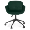 Office chair on wheels in velvet feet black metal CEYLON (green) to associate with High Quality Solid Wood Office Chairs