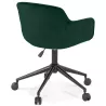 Office chair on wheels in velvet feet black metal CEYLON (green) to associate with Weatherproof Garden Office Chairs