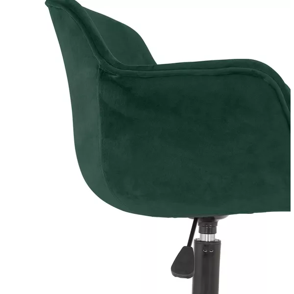 Silla de oficina sobre ruedas en pies de terciopelo negro metal CEYLON (verde) asociarse con Sillas de oficina de cuero contempo