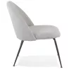 Fauteuil lounge design en tissu et pieds e métal noir CALVIN (gris)