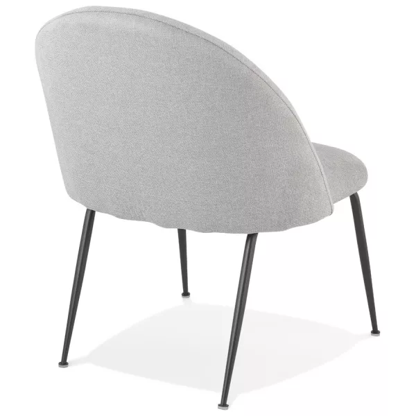 Fauteuil lounge design en tissu et pieds e métal noir CALVIN (gris)