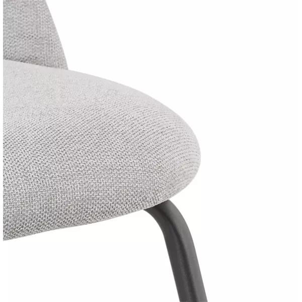 Fauteuil lounge design en tissu et pieds e métal noir CALVIN (gris)