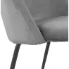 Fauteuil lounge design en velours et pieds e métal noir ARTHUS (gris)