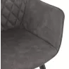 Chaise avec accoudoirs en microfibre pieds métal noirs LENO (gris foncé)