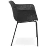 Chaise avec accoudoirs en métal Intérieur-Extérieur pieds métal noirs MACEO (noir)