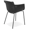 Chaise avec accoudoirs en métal Intérieur-Extérieur pieds métal noirs MACEO (noir)