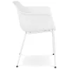 Chaise avec accoudoirs en métal Intérieur-Extérieur pieds métal blancs MACEO (blanc)