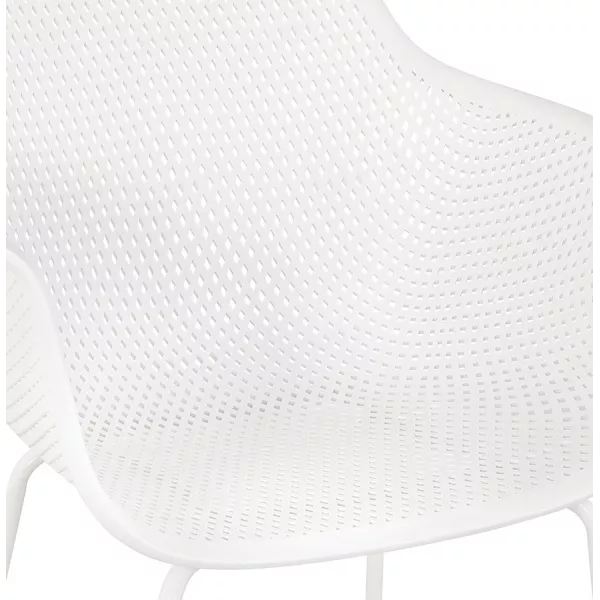 Chaise avec accoudoirs en métal Intérieur-Extérieur pieds métal blancs MACEO (blanc)