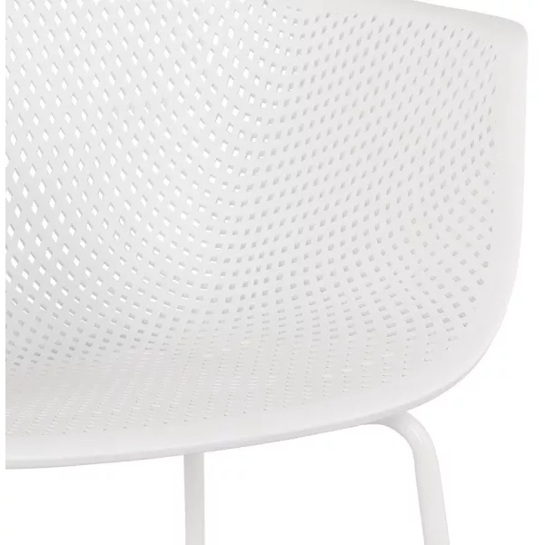 Chaise avec accoudoirs en métal Intérieur-Extérieur pieds métal blancs MACEO (blanc)