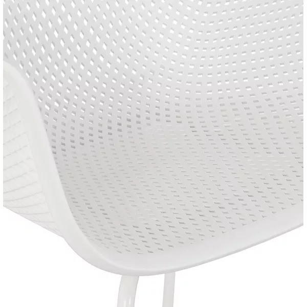 Chaise avec accoudoirs en métal Intérieur-Extérieur pieds métal blancs MACEO (blanc)