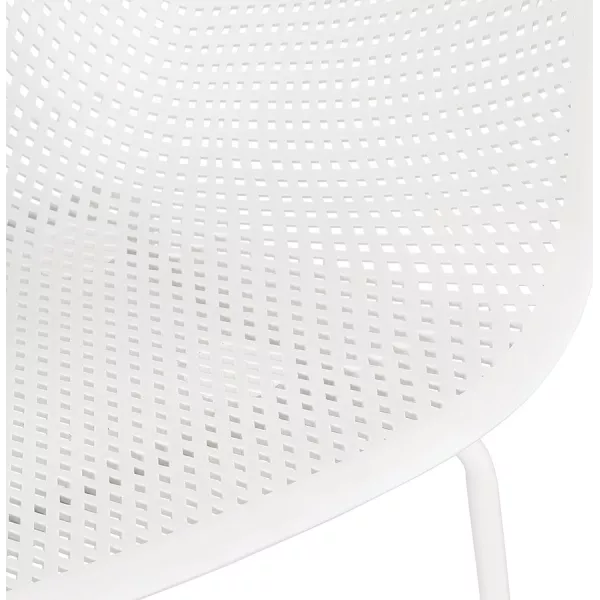 Chaise avec accoudoirs en métal Intérieur-Extérieur pieds métal blancs MACEO (blanc)