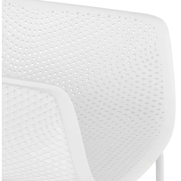 Chaise avec accoudoirs en métal Intérieur-Extérieur pieds métal blancs MACEO (blanc)