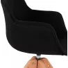 Chaise avec accoudoirs en tissu pieds bois naturel STANIS (noir)