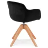 Chaise avec accoudoirs en velours pieds bois naturel MANEL (noir)