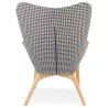 Fauteuil à oreilles patchwork en tissu pieds bois naturel RHYS (multicolore) à associer à Fauteuils Modernes Pour Un Intérieur É