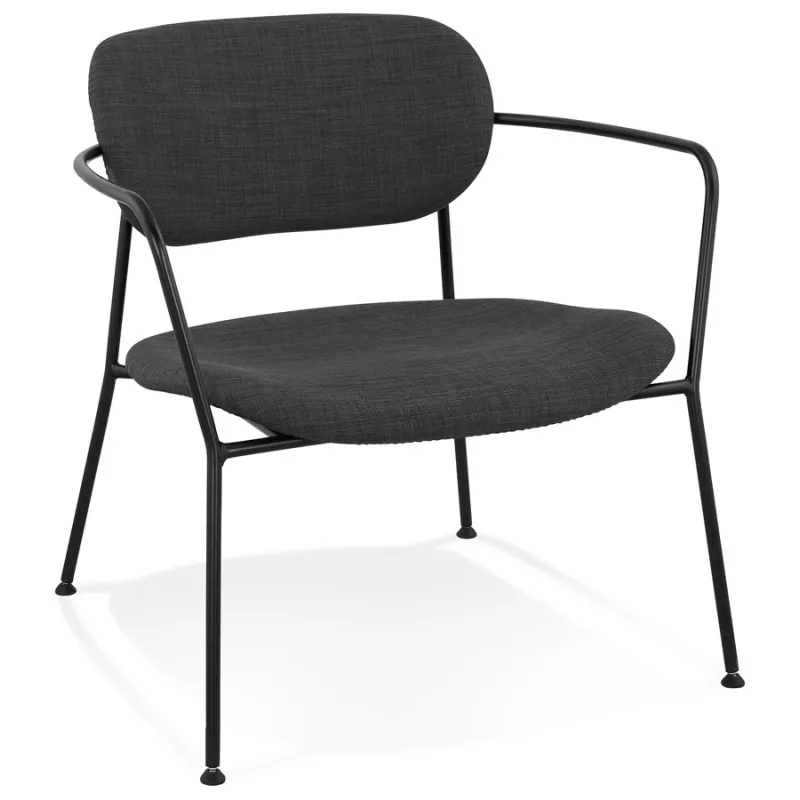 Fauteuil lounge rétro avec accoudoirs KEO (gris foncé)