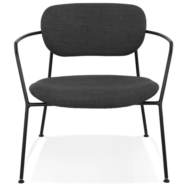 Fauteuil lounge rétro avec accoudoirs KEO (gris foncé)