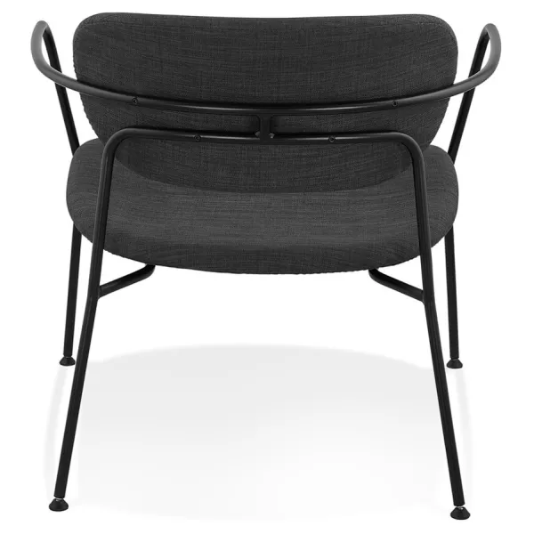 Fauteuil lounge rétro avec accoudoirs KEO (gris foncé)