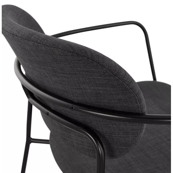 Fauteuil lounge rétro avec accoudoirs KEO (gris foncé)