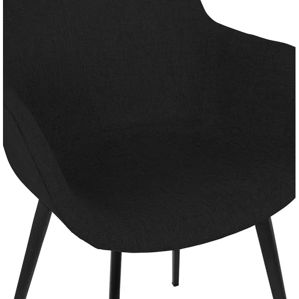 Chaise avec accoudoirs en tissu pieds métal noir ORIS (noir)