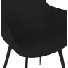 Chaise avec accoudoirs en tissu pieds métal noir ORIS (noir)