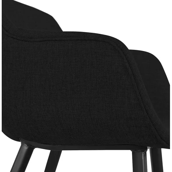 Chaise avec accoudoirs en tissu pieds métal noir ORIS (noir)