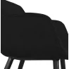 Chaise avec accoudoirs en tissu pieds métal noir ORIS (noir)