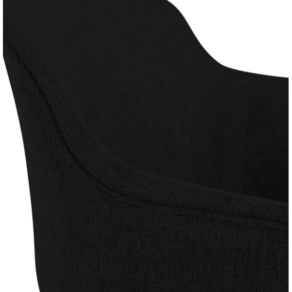 Chaise avec accoudoirs en tissu pieds métal noir ORIS (noir)