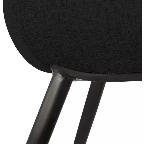 Chaise avec accoudoirs en tissu pieds métal noir ORIS (noir)