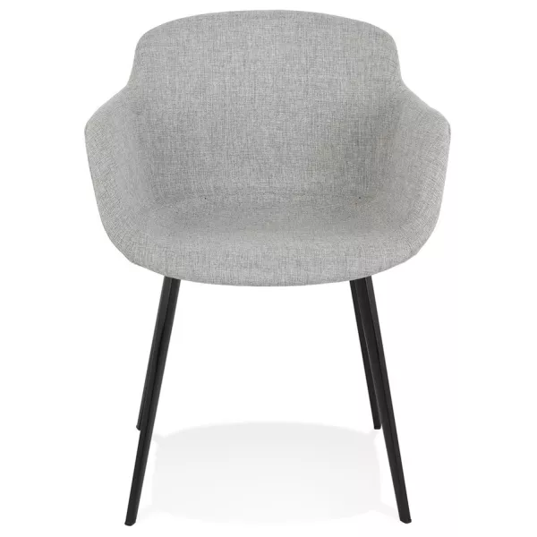 Chair with armrests in black metal feet ORIS (grey) to associate with Rattan Chairs For A Natural Style