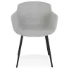 Chair with armrests in black metal feet ORIS (grey) to associate with Rattan Chairs For A Natural Style