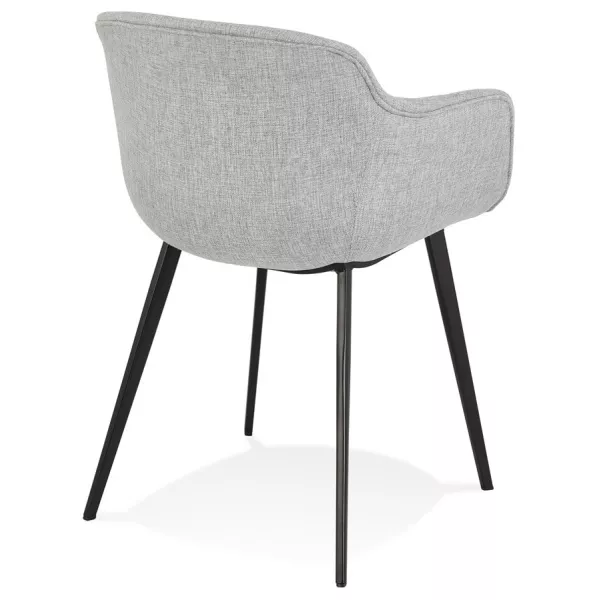 Chair with armrests in black metal feet ORIS (grey) to associate with Rattan Chairs For A Natural Style