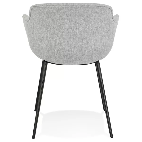 Chair with armrests in black metal feet ORIS (grey) to associate with Designer Chairs For Dining Room