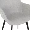 Chaise avec accoudoirs en tissu pieds métal noir ORIS (gris) à associer à Chaises Design Pour Salle À Manger