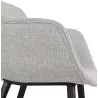 Chaise avec accoudoirs en tissu pieds métal noir ORIS (gris) à associer à Chaises En Rotin Pour Un Style Naturel