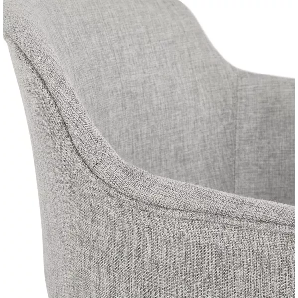 Chaise avec accoudoirs en tissu pieds métal noir ORIS (gris) à associer à Chaises Rembourrées Pour Un Confort Optimal