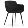 Chaise avec accoudoirs en velours pieds métal noir KEVAN (noir)