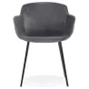 Chaise avec accoudoirs en velours pieds métal noir KEVAN (gris)