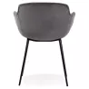 Chaise avec accoudoirs en velours pieds métal noir KEVAN (gris)