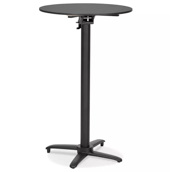 Table haute pliable plateau rond Intérieur-Extérieur NEVIN (Ø 68 cm) (noir)