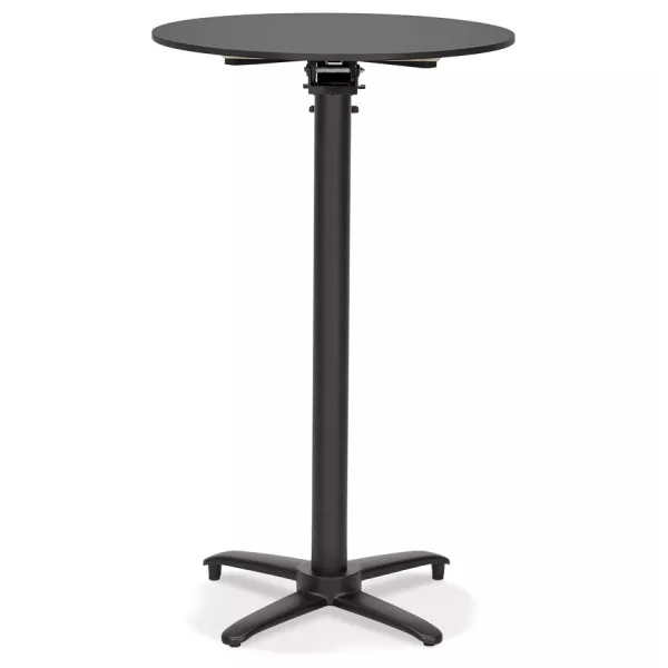 Table haute pliable plateau rond Intérieur-Extérieur NEVIN (Ø 68 cm) (noir)