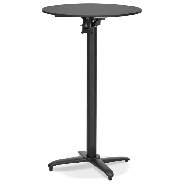 Table haute pliable plateau rond Intérieur-Extérieur NEVIN (Ø 68 cm) (noir)