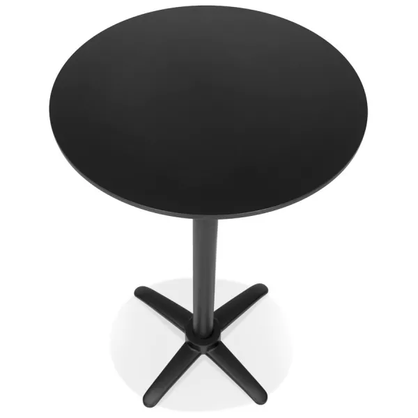 Table haute pliable plateau rond Intérieur-Extérieur NEVIN (Ø 68 cm) (noir)