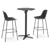 Table haute pliable plateau rond Intérieur-Extérieur NEVIN (Ø 68 cm) (noir)