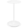 Table haute plateau rond en bois et pied en métal blanc NIELS (Ø 60 cm) (blanc)