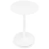 Table haute plateau rond en bois et pied en métal blanc NIELS (Ø 60 cm) (blanc)