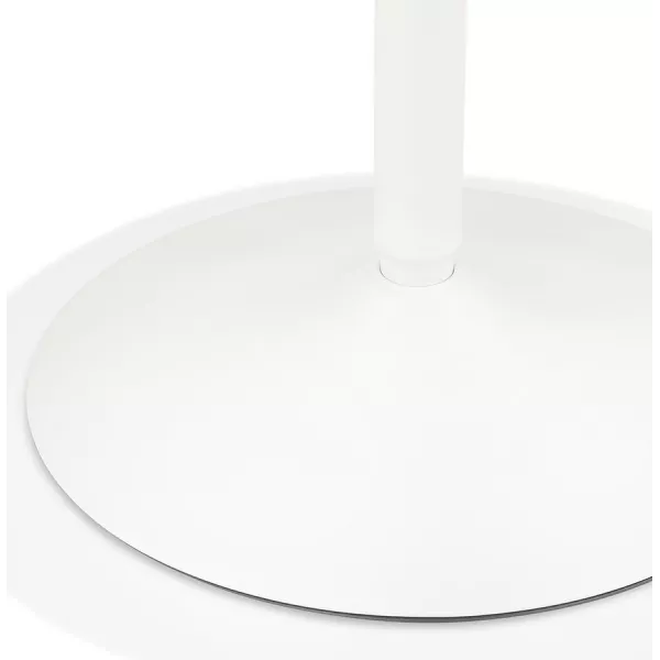 Table haute plateau rond en bois et pied en métal blanc NIELS (Ø 60 cm) (blanc)