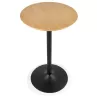 Table haute plateau rond en bois et pied en métal noir ELVAN (Ø 60 cm) (naturel)